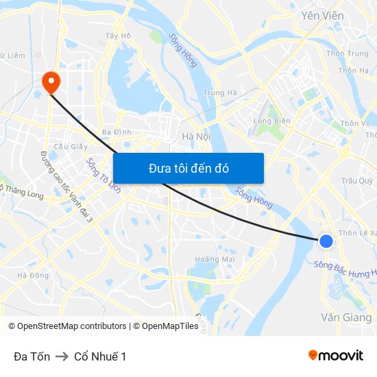 Đa Tốn to Cổ Nhuế 1 map