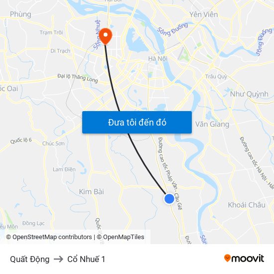 Quất Động to Cổ Nhuế 1 map