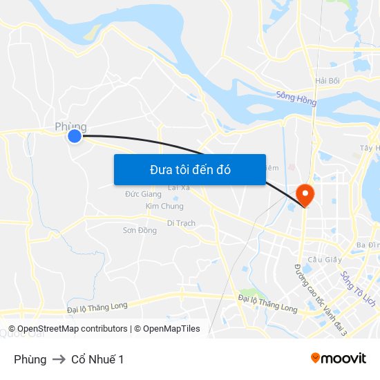 Phùng to Cổ Nhuế 1 map