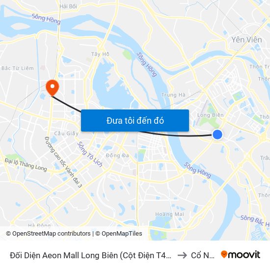 Đối Diện Aeon Mall Long Biên (Cột Điện T4a/2a-B Đường Cổ Linh) to Cổ Nhuế 1 map