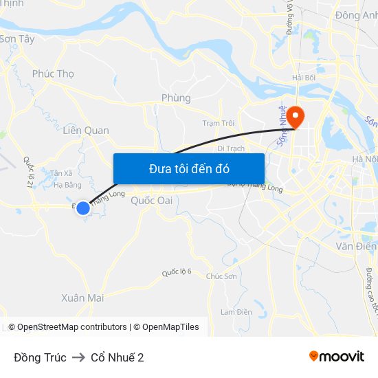 Đồng Trúc to Cổ Nhuế 2 map