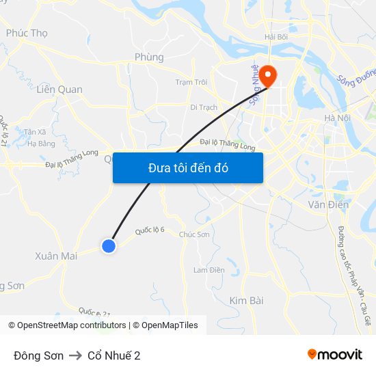 Đông Sơn to Cổ Nhuế 2 map