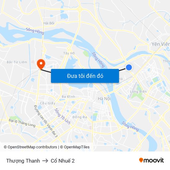 Thượng Thanh to Cổ Nhuế 2 map