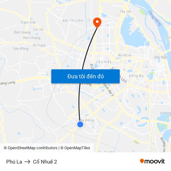 Phú La to Cổ Nhuế 2 map