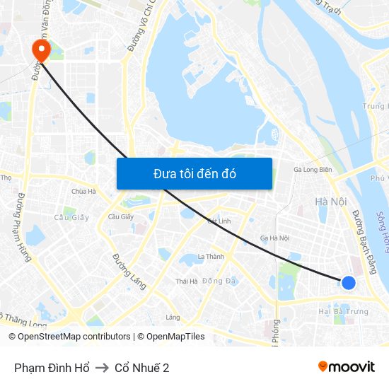 Phạm Đình Hổ to Cổ Nhuế 2 map