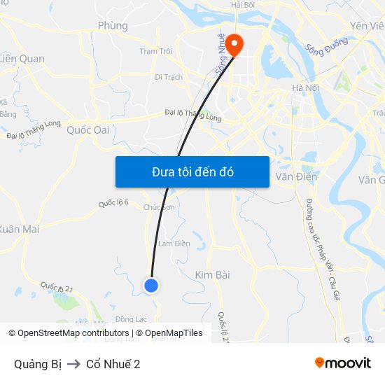 Quảng Bị to Cổ Nhuế 2 map