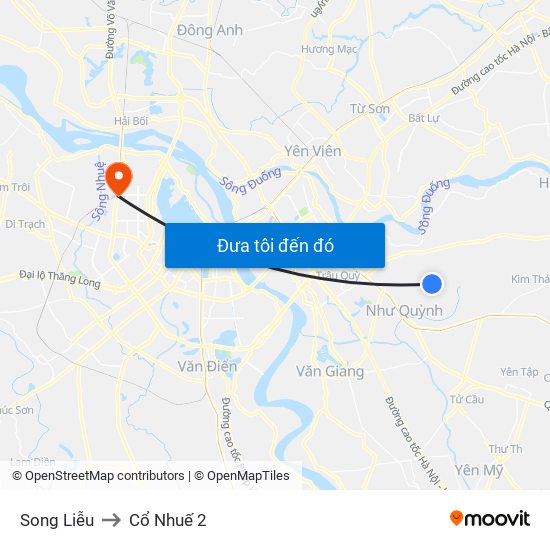 Song Liễu to Cổ Nhuế 2 map