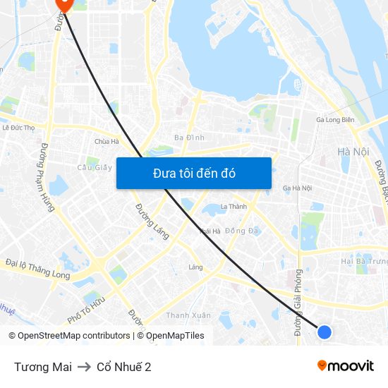 Tương Mai to Cổ Nhuế 2 map