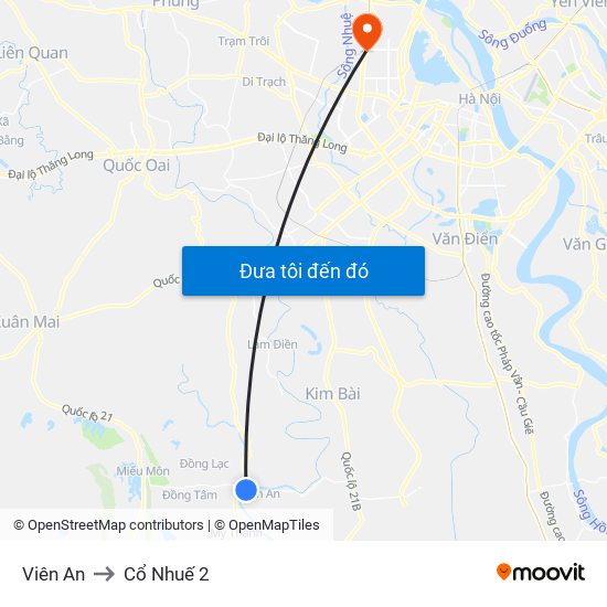 Viên An to Cổ Nhuế 2 map