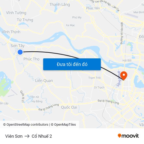 Viên Sơn to Cổ Nhuế 2 map