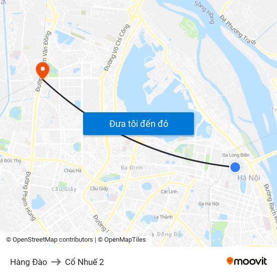 Hàng Đào to Cổ Nhuế 2 map