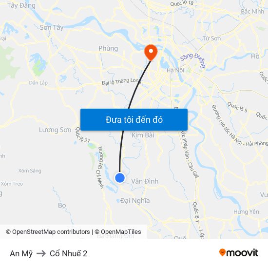 An Mỹ to Cổ Nhuế 2 map