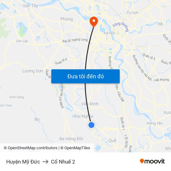 Huyện Mỹ Đức to Cổ Nhuế 2 map