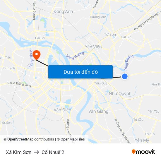 Xã Kim Sơn to Cổ Nhuế 2 map