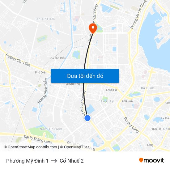 Phường Mỹ Đình 1 to Cổ Nhuế 2 map