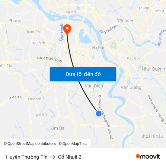 Huyện Thường Tín to Cổ Nhuế 2 map