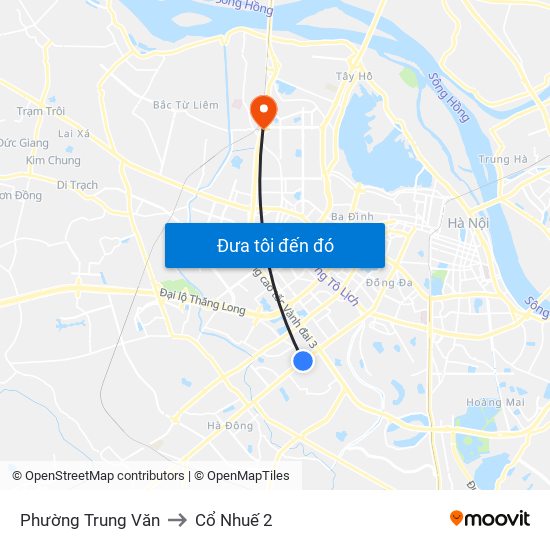 Phường Trung Văn to Cổ Nhuế 2 map