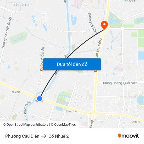 Phường Cầu Diễn to Cổ Nhuế 2 map