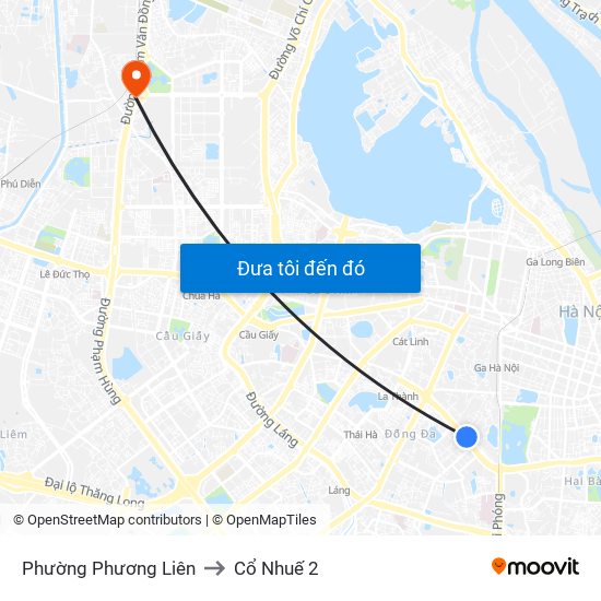 Phường Phương Liên to Cổ Nhuế 2 map