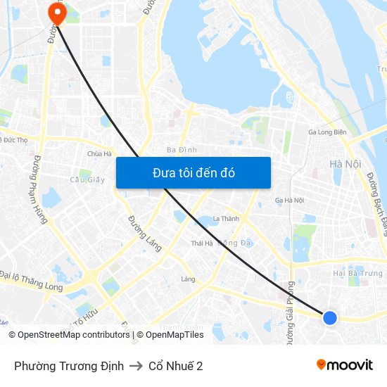 Phường Trương Định to Cổ Nhuế 2 map