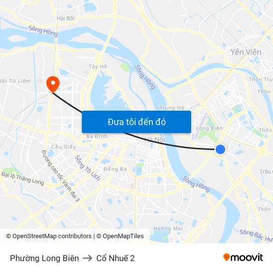 Phường Long Biên to Cổ Nhuế 2 map