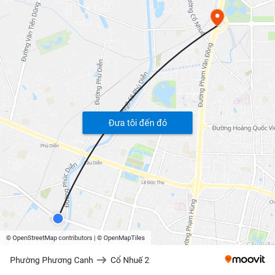 Phường Phương Canh to Cổ Nhuế 2 map