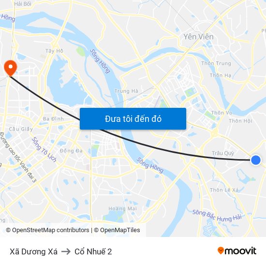 Xã Dương Xá to Cổ Nhuế 2 map