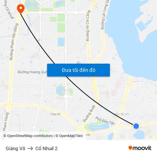 Giảng Võ to Cổ Nhuế 2 map