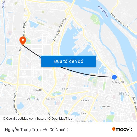 Nguyễn Trung Trực to Cổ Nhuế 2 map