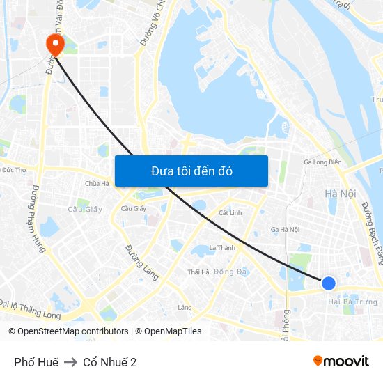 Phố Huế to Cổ Nhuế 2 map