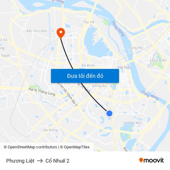 Phương Liệt to Cổ Nhuế 2 map