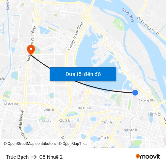 Trúc Bạch to Cổ Nhuế 2 map