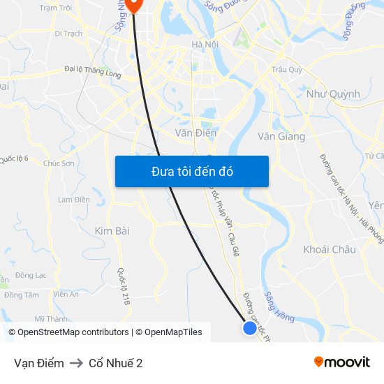 Vạn Điểm to Cổ Nhuế 2 map