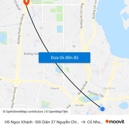 Hồ Ngọc Khánh - Đối Diện 37 Nguyễn Chí Thanh to Cổ Nhuế 2 map