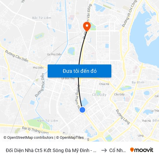 Đối Diện Nhà Ct5 Kđt Sông Đà Mỹ Đình - Phạm Hùng to Cổ Nhuế 2 map