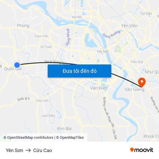 Yên Sơn to Cửu Cao map