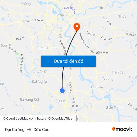 Đại Cường to Cửu Cao map