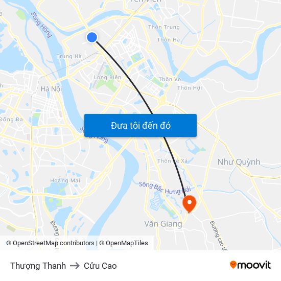 Thượng Thanh to Cửu Cao map