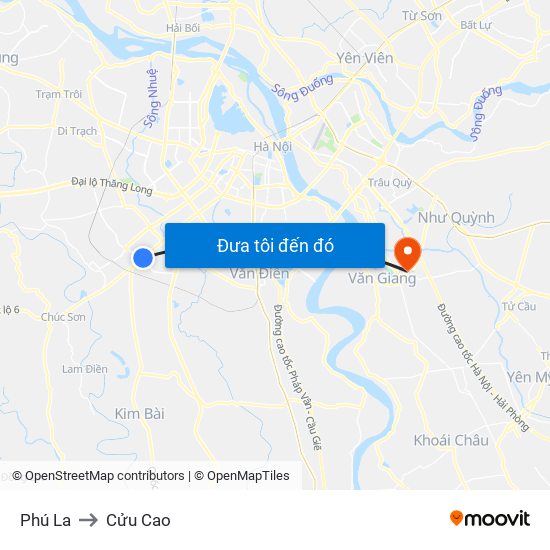 Phú La to Cửu Cao map