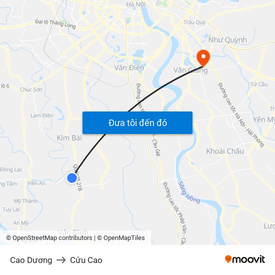 Cao Dương to Cửu Cao map