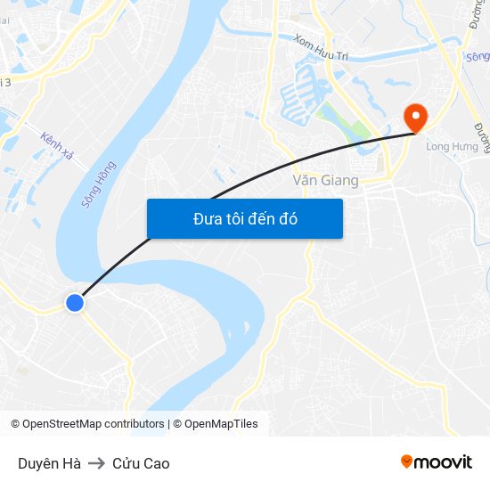 Duyên Hà to Cửu Cao map