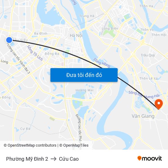 Phường Mỹ Đình 2 to Cửu Cao map