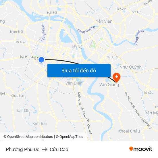 Phường Phú Đô to Cửu Cao map