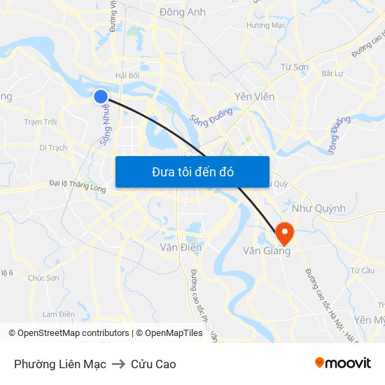 Phường Liên Mạc to Cửu Cao map