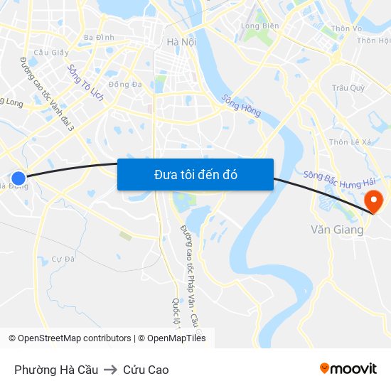 Phường Hà Cầu to Cửu Cao map