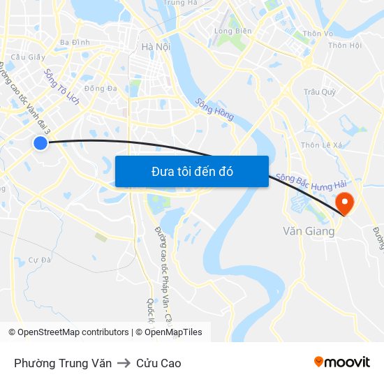 Phường Trung Văn to Cửu Cao map