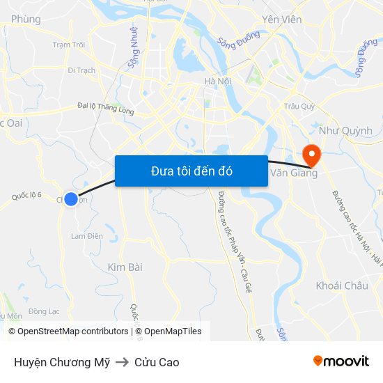 Huyện Chương Mỹ to Cửu Cao map