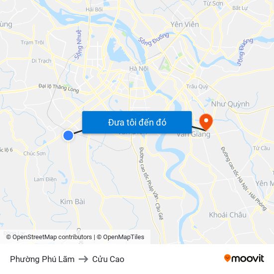 Phường Phú Lãm to Cửu Cao map