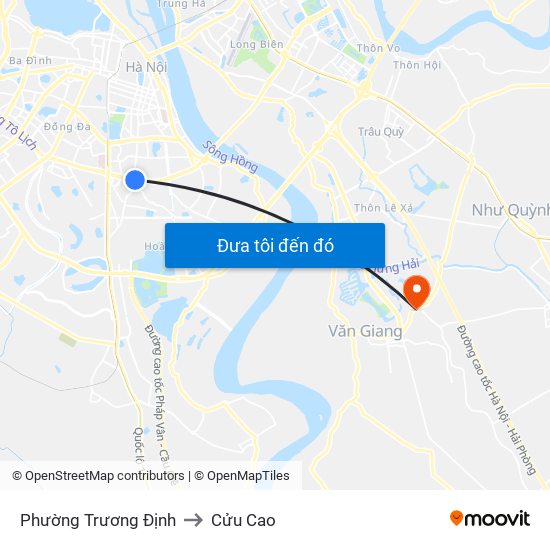 Phường Trương Định to Cửu Cao map