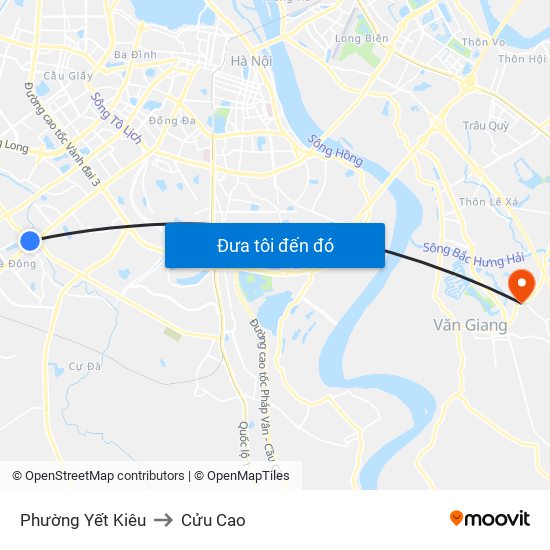 Phường Yết Kiêu to Cửu Cao map